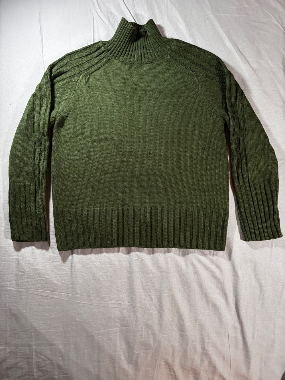 Commense Women’s Olive Green Ribbed Mock Neck Sweater